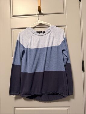 JEANNE PIERRE Blue Knit Crewneck Top SMALL